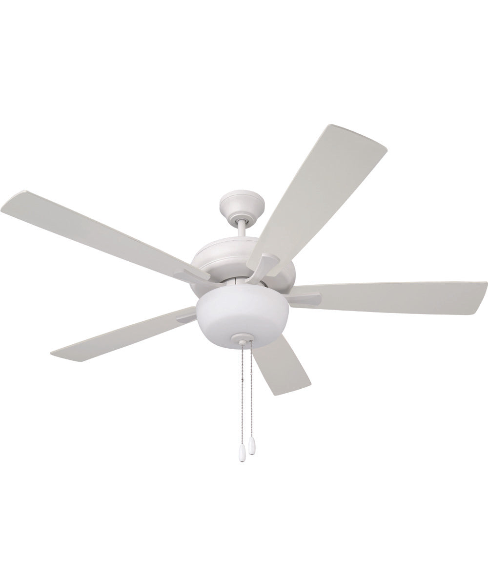 EOS 2 Light Frosted White Bowl 52" Ceiling Fan 2-Light Fan White