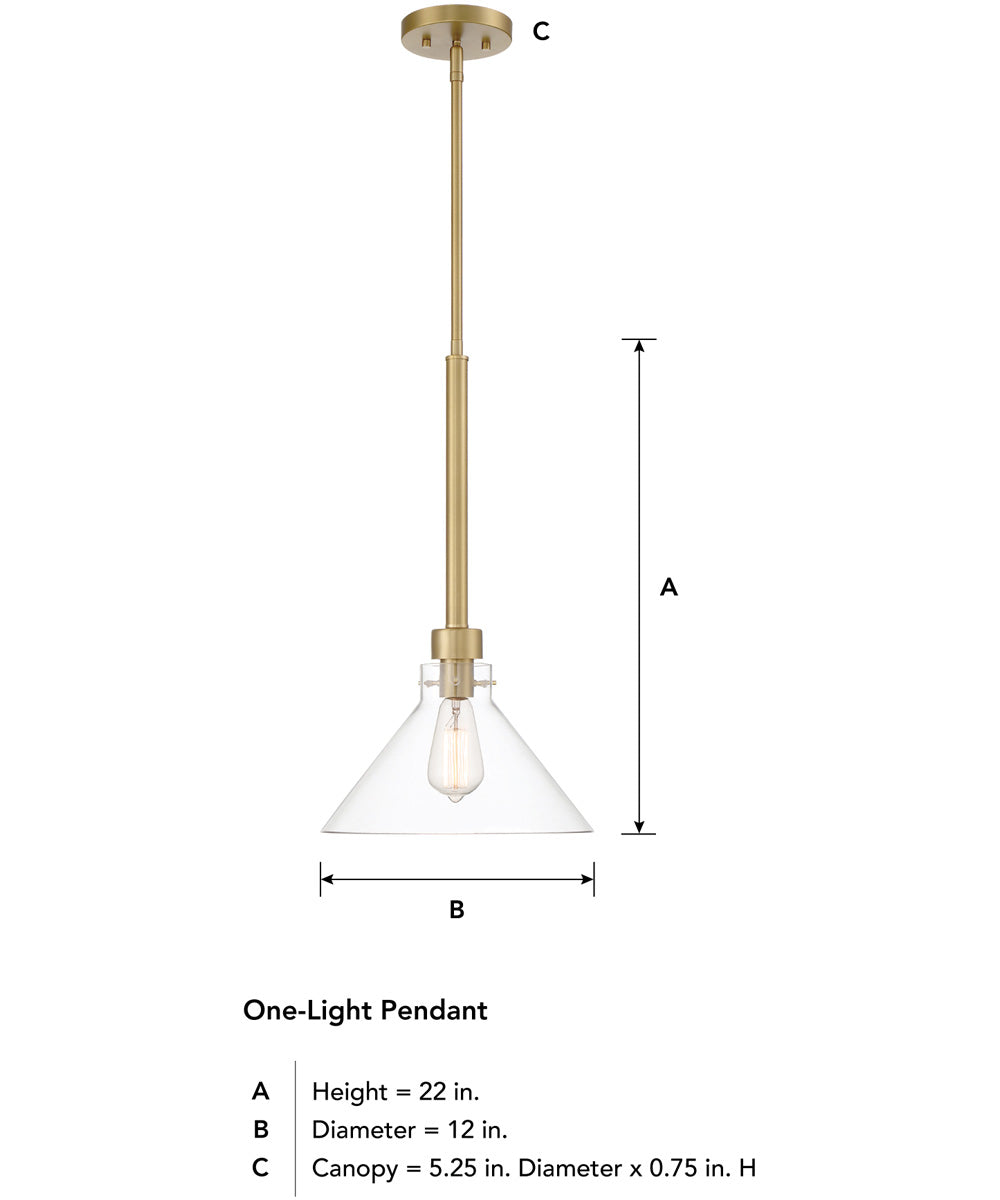 Willow Creek 1 Light Pendant Brushed Gold