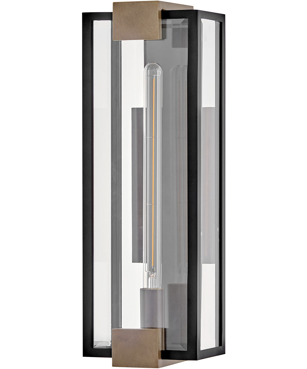 Bergen 1-Light Medium Wall Mount Lantern in Black