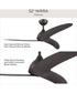 Nirra 52-in. 3-Blade Modern Ceiling Fan Satin Natural Bronze