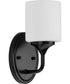 Lynzie 1-Light Etched Opal Glass Modern Bath Vanity Light Matte Black