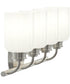 Reines 4-Light Bath Vanity with Opal Glass Shades Brushed Nickel