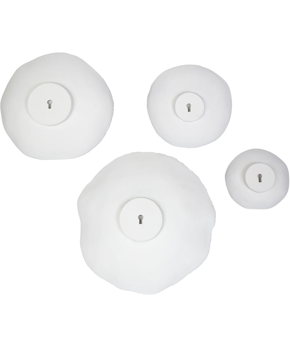 Lucky Coins White Metal Wall Bowls, Set of 4