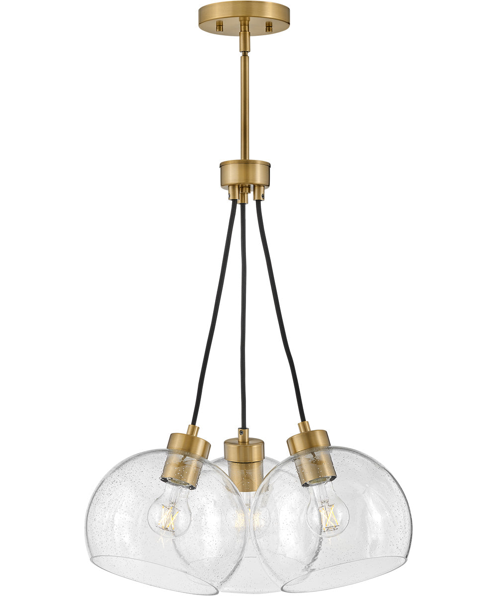 Rumi 1-Light Large Three Light Pendant in Lacquered Brass