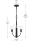 Jheni 3-Light Chandelier with Clear Glass Shades Matte Black