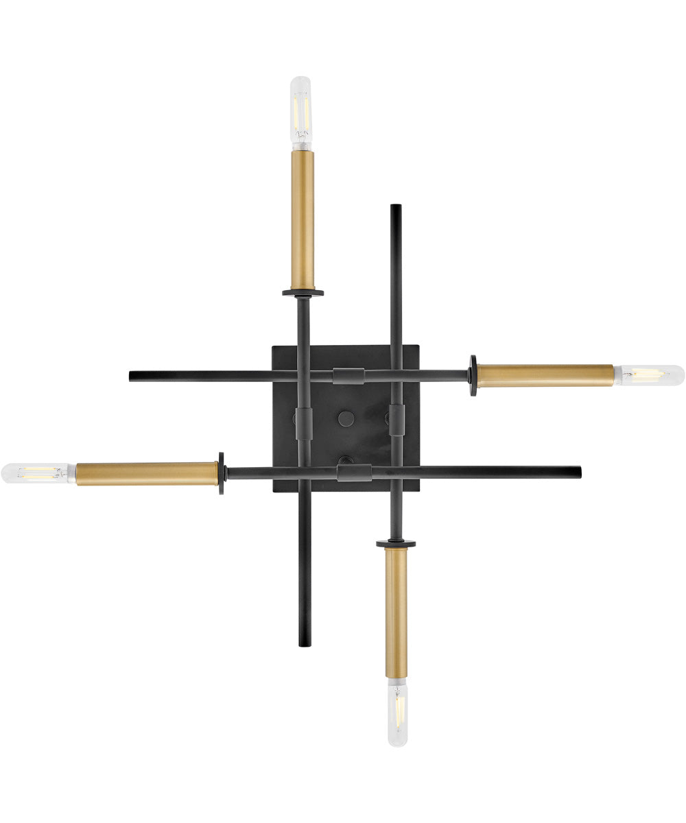 Hux 4-Light Medium Semi-Flush Mount in Black