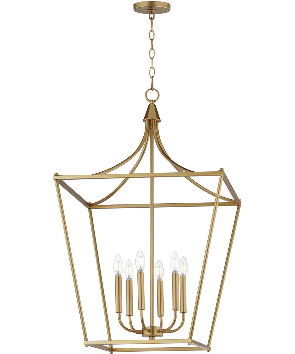 Clifton 6-Light Pendant Natural Aged Brass