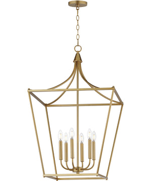 Clifton 6-Light Pendant Natural Aged Brass