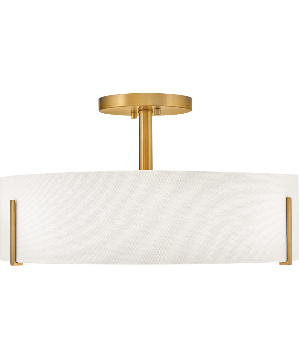 Halle 4-Light Medium Semi-Flush Mount in Lacquered Brass