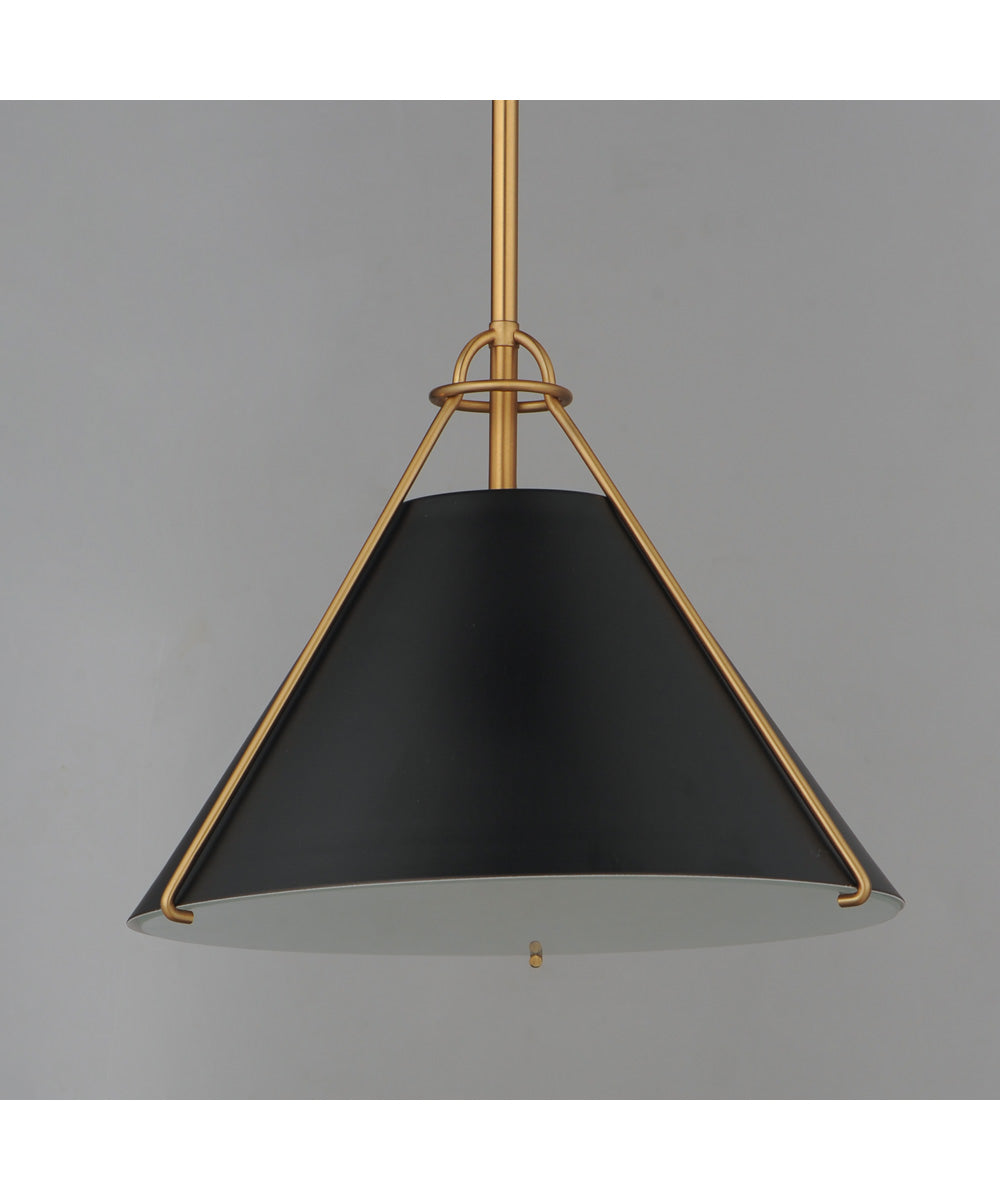 Lucas Single Pendant Black / Natural Aged Brass