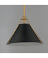 Lucas Single Pendant Black / Natural Aged Brass