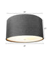 18"W Moderne Flush Mount Conversion Kit  Granite Gray Burlap Shallow Drum Lampshade