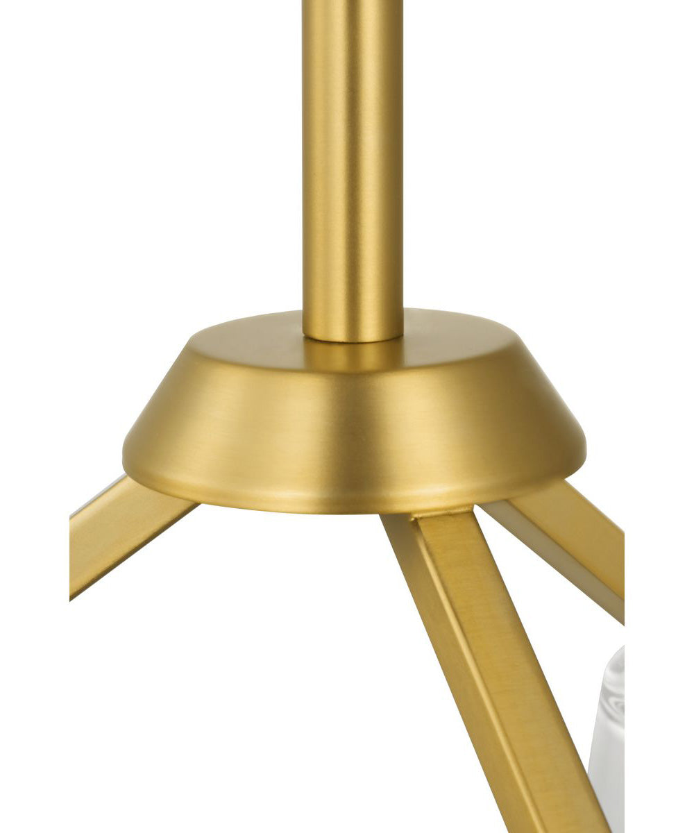 Vertex 3-Light Clear Glass Convertible Chandelier Brushed Gold