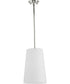 Clarion 1-Light Etched White Pendant P500430 Polished Nickel