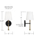 Hollis 1-Light Sconce Matte Black with Hammered Gold