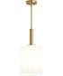 Reines 1-Light Pendant with Opal Glass Shade Brushed Gold