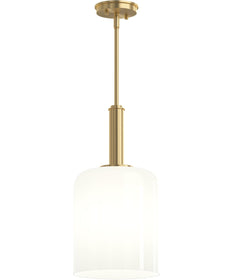 Reines 1-Light Pendant with Opal Glass Shade Brushed Gold