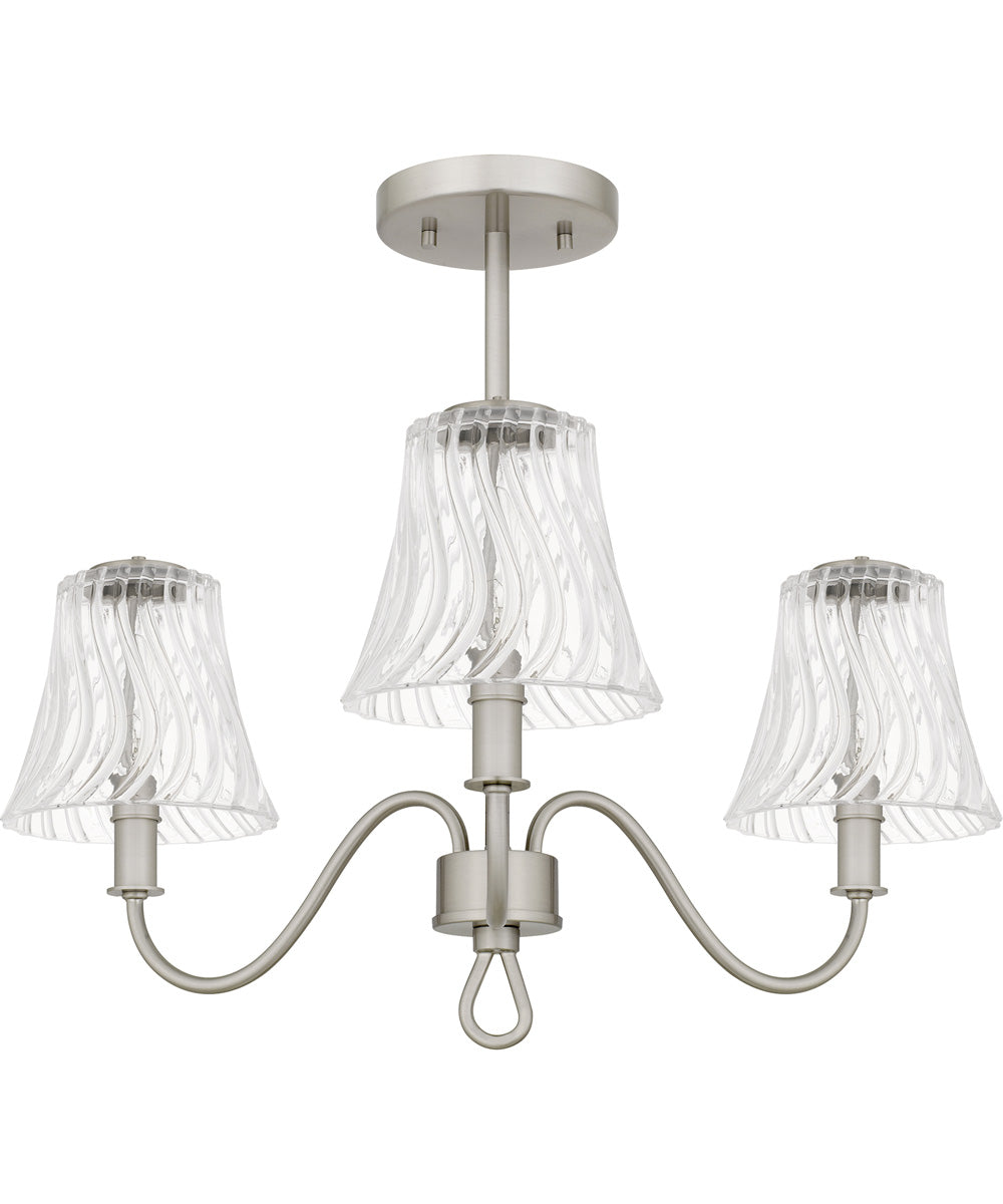 McKinney Extra Large 3-light Semi Flush Mount Brushed Nickel