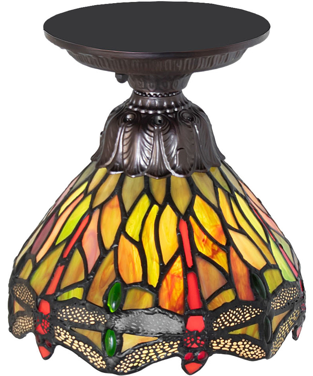 7" Wide Tiffany Hanginghead Dragonfly Flushmount