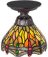 7" Wide Tiffany Hanginghead Dragonfly Flushmount