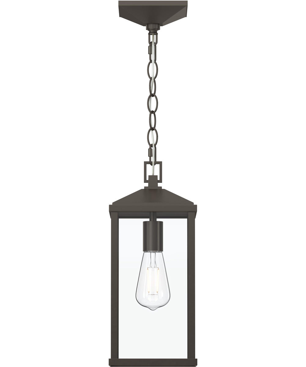 Cantley Outdoor Pendant with Clear Glass Panels Antique Bronze