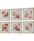 Fresh Start Red Abstract Prints, Set of 6