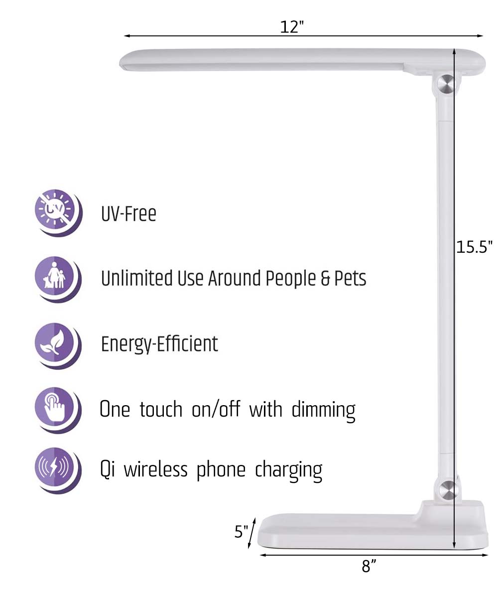 Brilli 15"H LED Desk Lamp (Set of 2) Matte White Finish with Qi Wireless Charging
