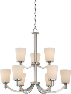 31"W Laguna 9-Light Chandelier Brushed Nickel
