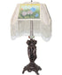 28" High Reverse Painted Roses Table Lamp