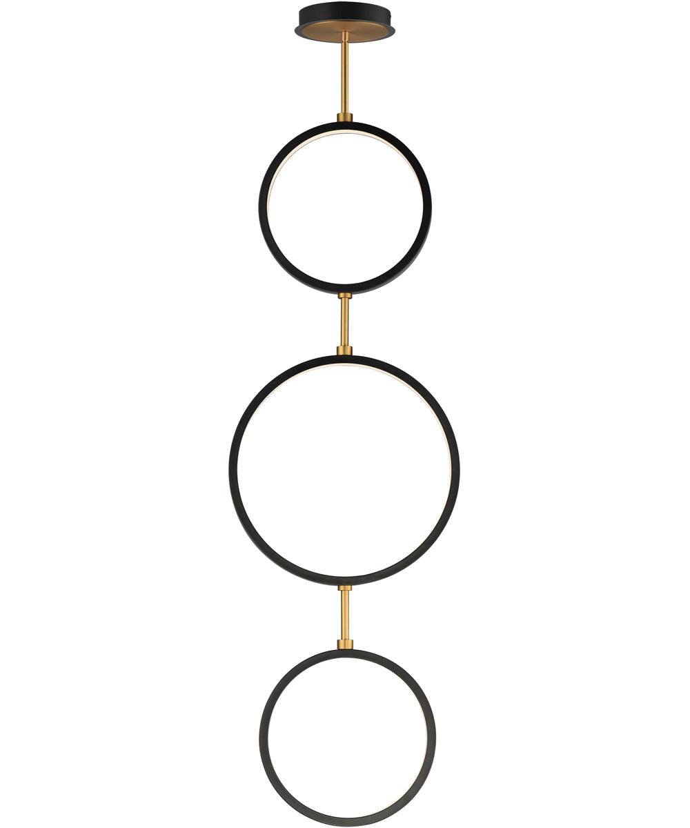 Hoopla 3-Light LED Pendant Black / Gold