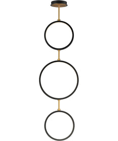 Hoopla 3-Light LED Pendant Black / Gold