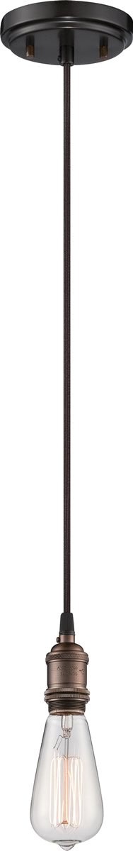5"W Vintage 1-Light Pendant Rustic Bronze
