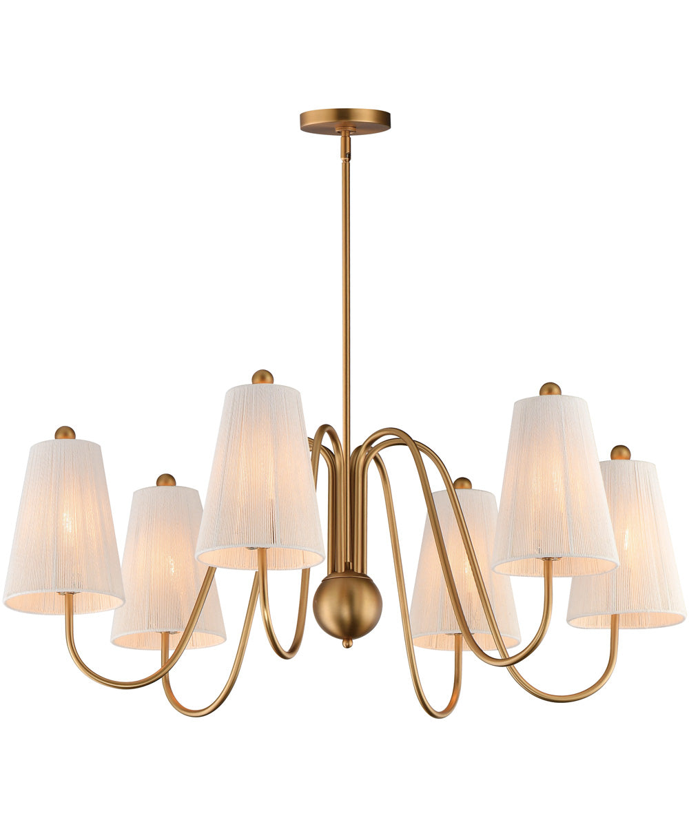 Valette 6-Light Chandelier Natural Aged Brass