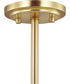 Adley 3-Light Etched White Glass Semi-Flush Convertible Light Satin Brass