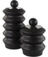 Accordion Black Wood Containers, Set of 2