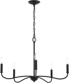 Ilia 5-Light Chandelier Matte Black
