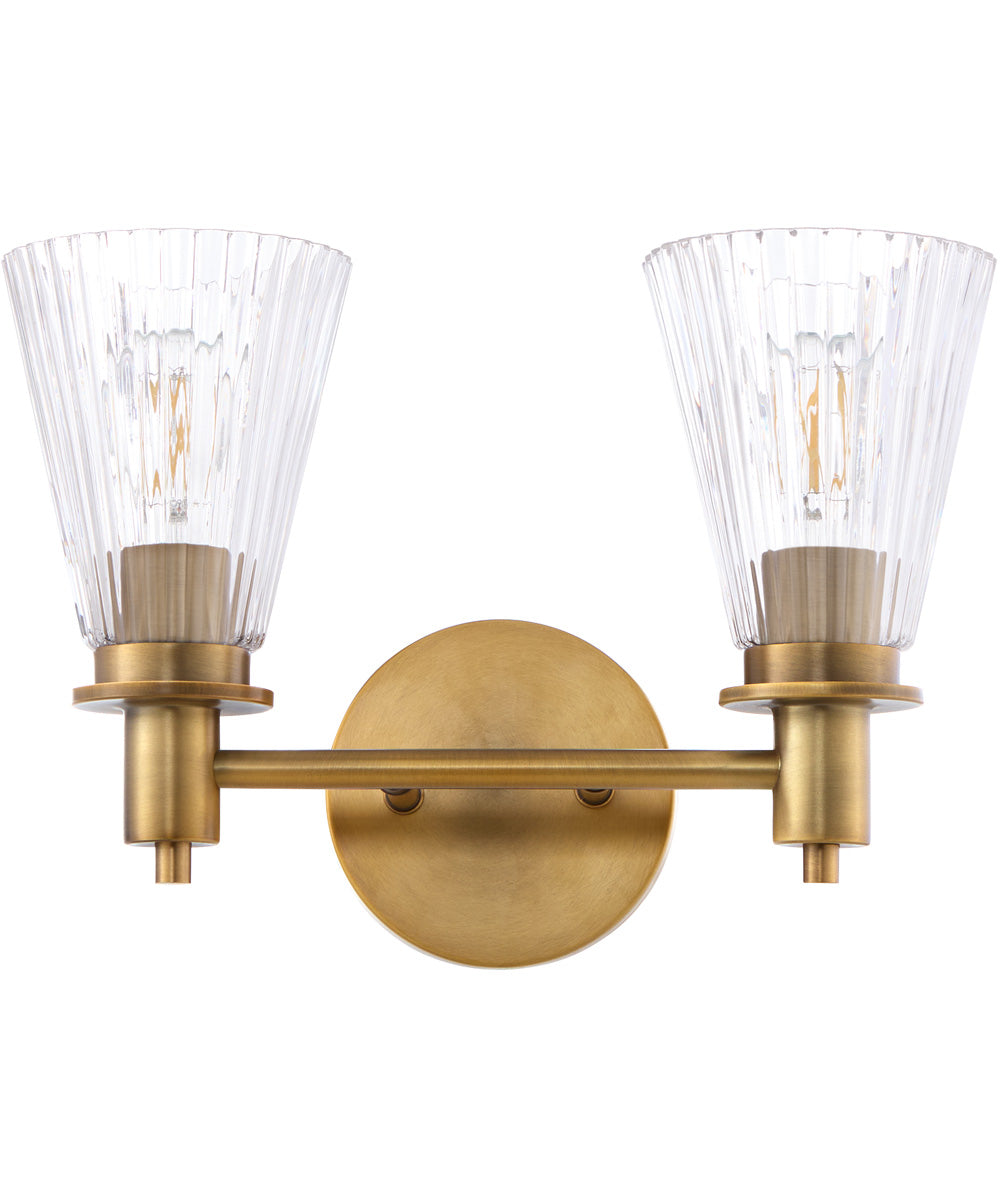 Lawton 2-light Bath Vanity Light Brushed Brass
