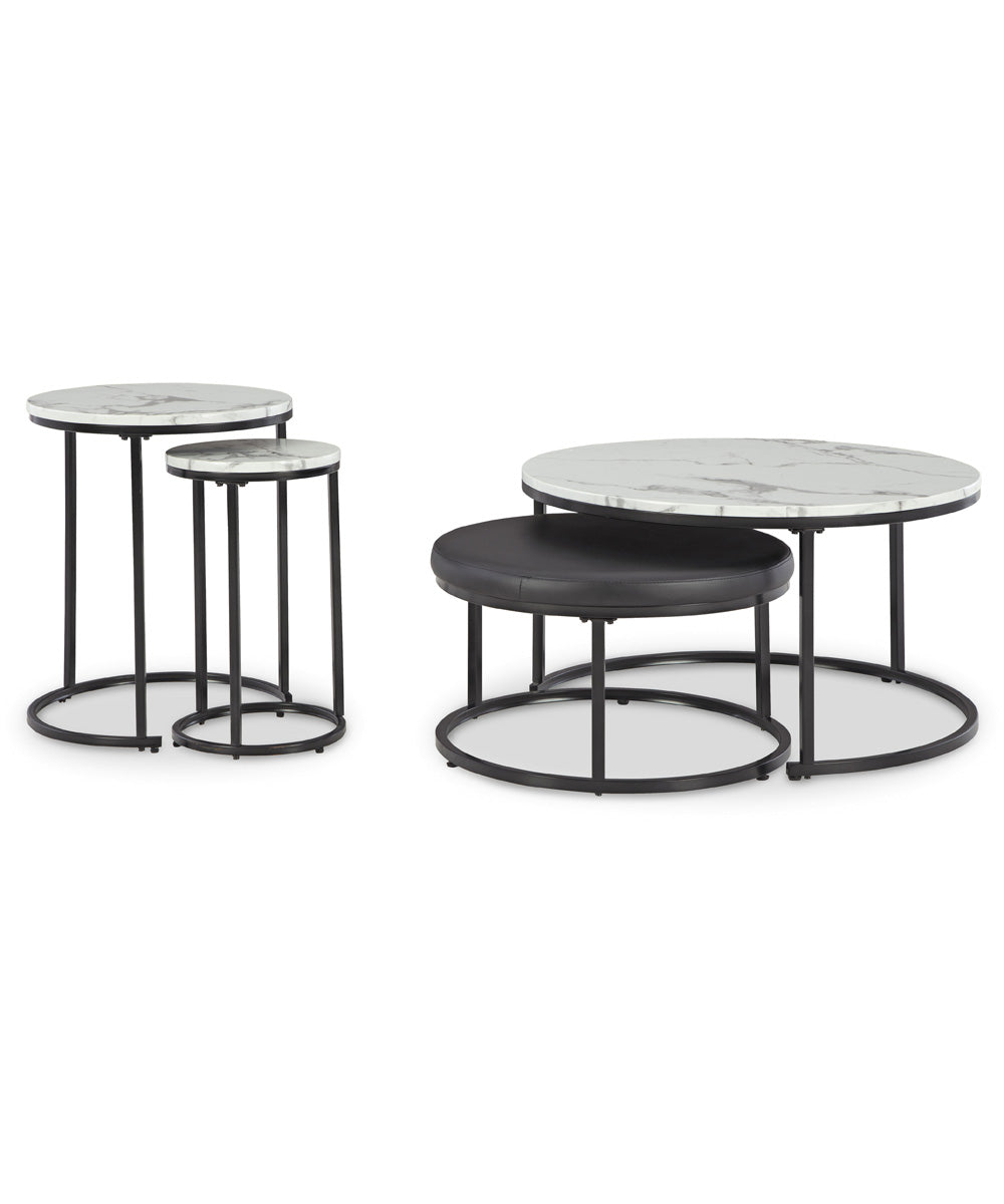 Jusmour Occasional Nesting TBL Set of 4 Black/White