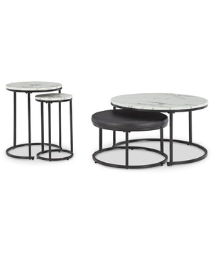 Jusmour Occasional Nesting TBL Set of 4 Black/White