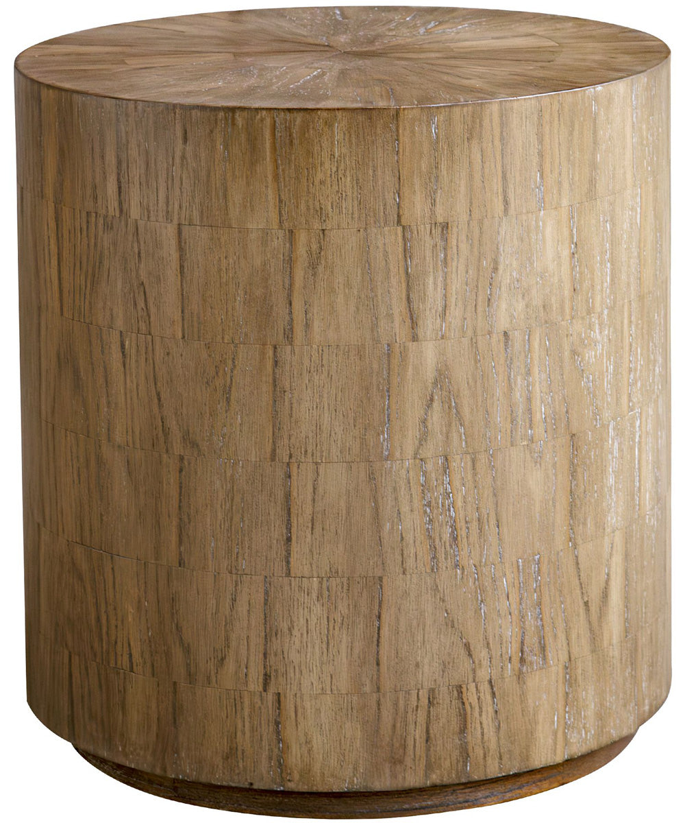 Nevis Wood Cylinder Side Table