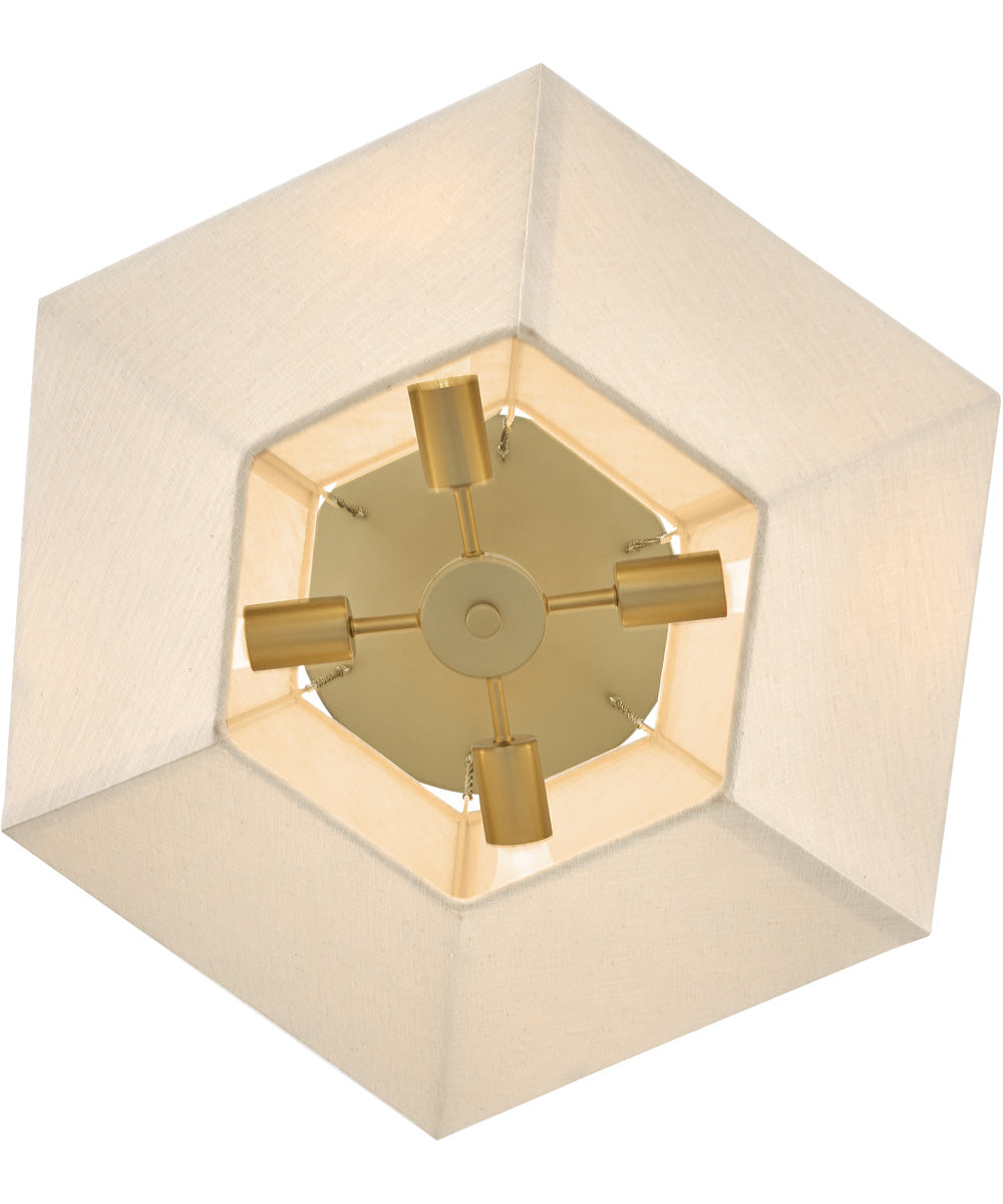 Lyla 4-Light Medium Convertible Chandelier in Lacquered Brass