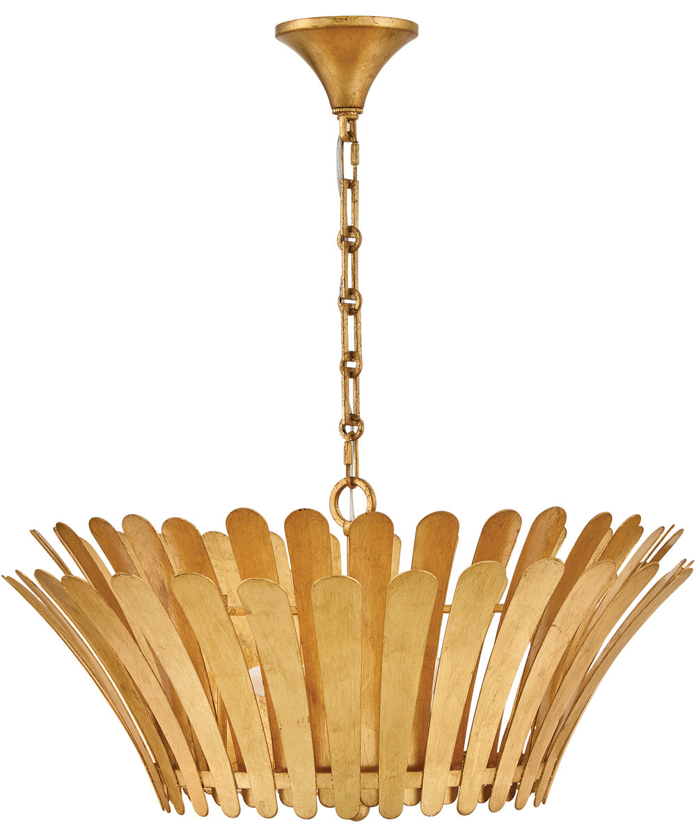 Reina 3-Light Medium Tapered Chandelier in Distressed Brass