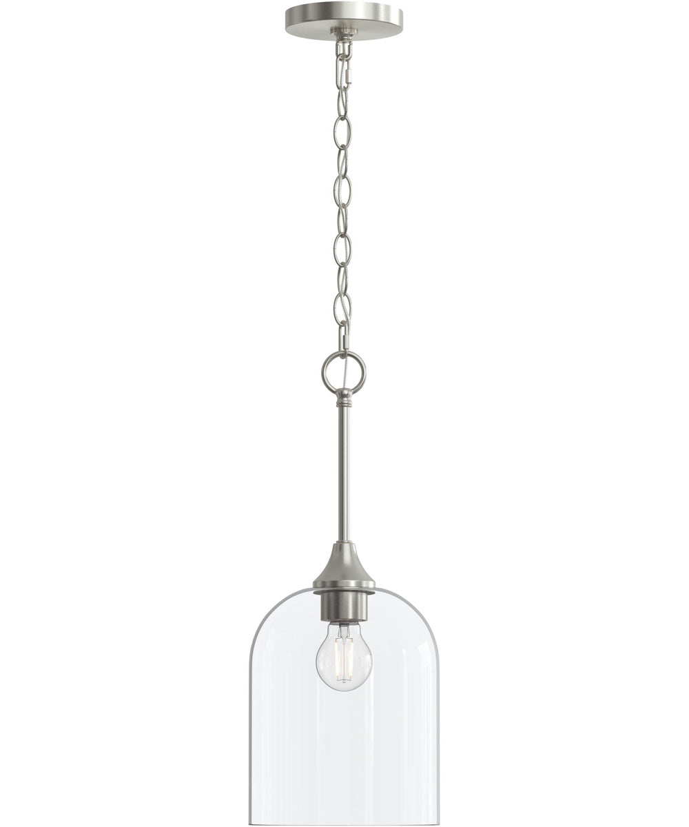 Ilia 1-Light Pendant with Clear Glass Shade Brushed Nickel