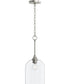 Ilia 1-Light Pendant with Clear Glass Shade Brushed Nickel