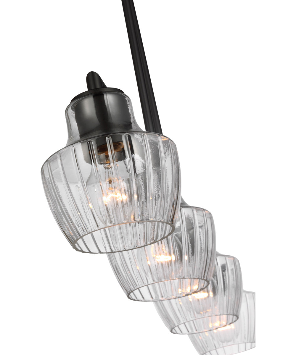 Destin 4-Light Pendant Black / Silver Accents