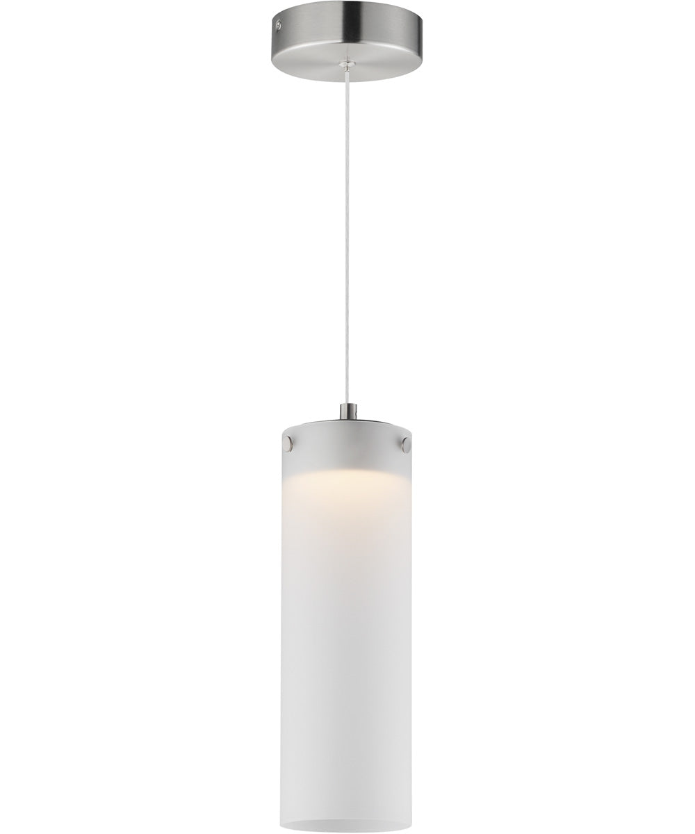 Highball Frosted LED Pendant Satin Nickel