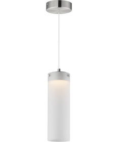Highball Frosted LED Pendant Satin Nickel