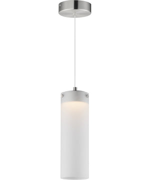 Highball Frosted LED Pendant Satin Nickel