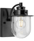 Northlake 1-Light Clear Glass Transitional Bath Light Matte Black