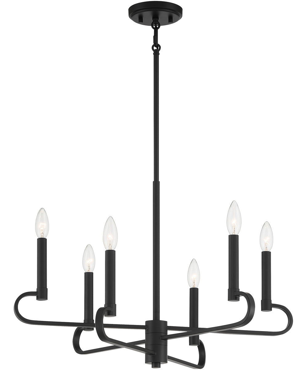 Summit 6 Light Chandelier Matte Black